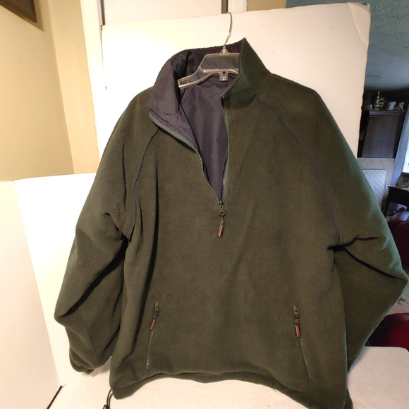 Colo Reversible Pullover 1/4 Zip up Men's Coat Sweater Size XL Navy Green - Picture 5 of 13